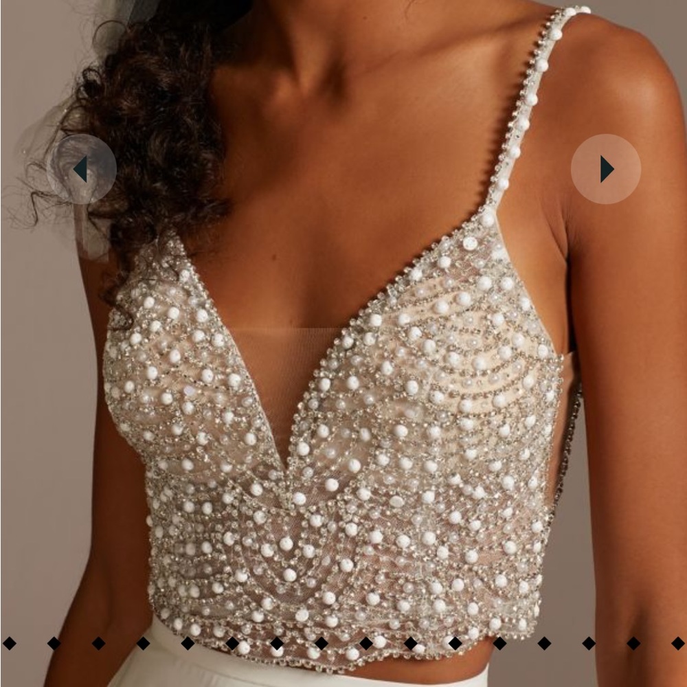 David’s Bridal Embellished Wedding Top
